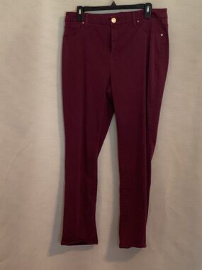 CHICO’S Women's Slim Dress Pants in Deep Wine
